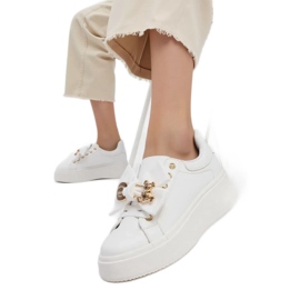 Kvinders sneakers charme hvid