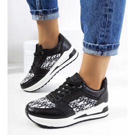 D/GMR Sorte sportssko sneakers på en tyk sål -blonder -op aloisia