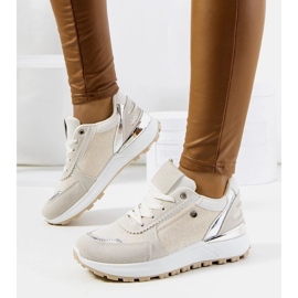 D/GMR Beige skinnende Onio sneakers til kvinder