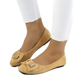 D/GMR Beige ballerinaer med Ribero-spænde