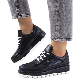 D/GMR Sorte gennembrudte sneakers fra Assels