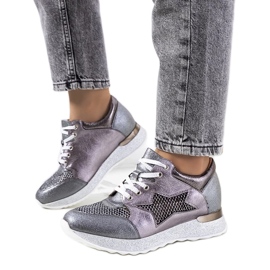 D/GMR Grå metallic sneakers fra Torres