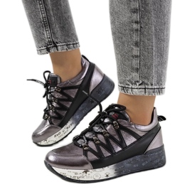 D/GMR Grå metallic ballard sneakers