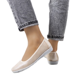 D/GMR Elmas ballerinaer i beige læder