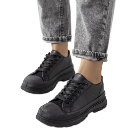 D/GMR Sorte sneakers på en tyk Nurbik-sål