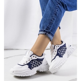 D/GMR Hvide og marineblå sneakers til kvinder Florival