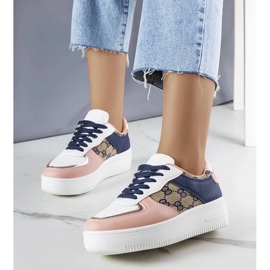 D/GMR Pink og marineblå damesneakers fra Luzia
