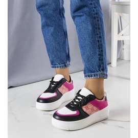 D/GMR Pink og sorte damesneakers fra Luzia