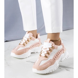 D/GMR Mindy hvide og lyserøde sneakers