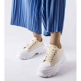 D/GMR Beige high platform sneakers fra Kari