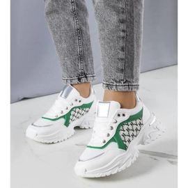 D/GMR Hvide og grønne damesneakers fra Florival