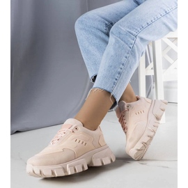 D/GMR Pink sneakers på en massiv sål fra Inez lyserød