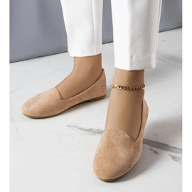 D/GMR Marion beige ballerinaer i øko-ruskind