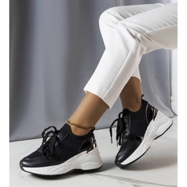 D/GMR Sorte wedge sneakers fra Ann