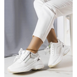 D/GMR Kvinders hvide sneakers på kiler blonder -op Stacey
