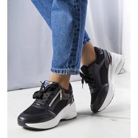 D/GMR Sorte wedge sneakers fra Stacey