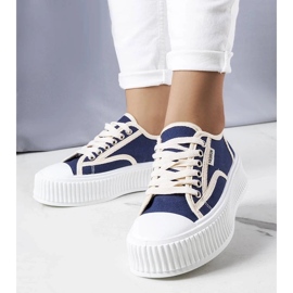 D/GMR Marineblå platform sneakers fra Connie