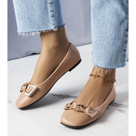 D/GMR Beige ballerinaer med sløjfe fra Tabitha