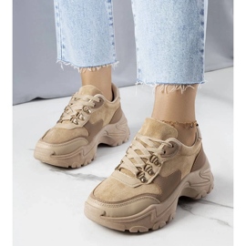 D/GMR Beige sneakers i blandet stof fra Jenna