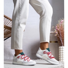 D/GMR Grå sneakers Kvinders sneakers med Red Arcobaleno snørebånd