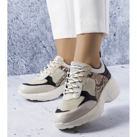 D/GMR Beige sneakers med glitterindlæg fra Béri