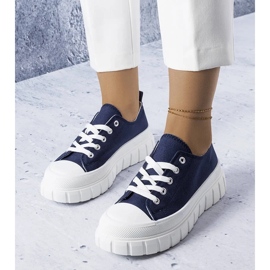 D/GMR Marineblå platform sneakers fra Bellemare