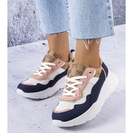 D/GMR Marineblå sneakers med guldindlæg fra Lebrun