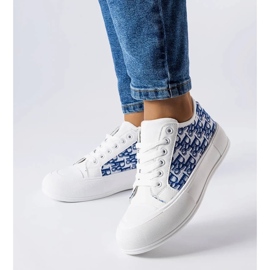 D/GMR Kvinders hvide snørede sneakers med et moderigtigt marquismønster