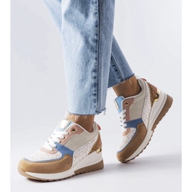 D/GMR Beige og blå sneakers fra Mireault