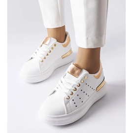 D/GMR Hvide sneakers med farvet Chalut-perforering