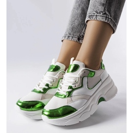 D/GMR Hvide og grønne damesneakers fra Séguin