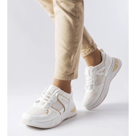 D/GMR Hvide sneakers lavet af kombinerede materialer fra Caya