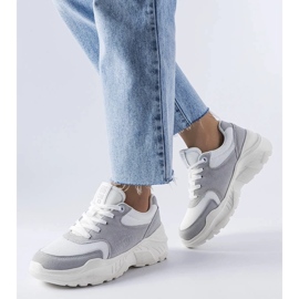 D/GMR Hvide og grå sneakers fra Big Star JJ274A112