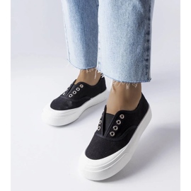 D/GMR Sorte slip-on sneakers fra Rabican
