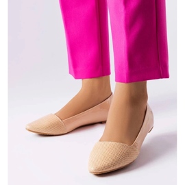 D/GMR Beige elegante ballerinaer fra Riel