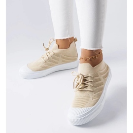 D/GMR Beige sneakers i stretchstof fra Polaire