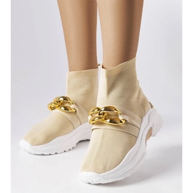 D/GMR Beige sneakers med kæde fra Baptiste