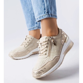 D/GMR Beige læder sneakers til jazzar kile
