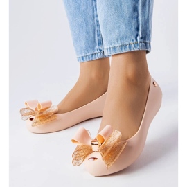 D/GMR Beige ballerinaer fra Meliska med sløjfe fra Jerome
