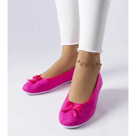 D/GMR Pink stof ballerinaer fra Gendron lyserød