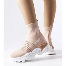 D/GMR Beige sneakers med elastisk overdel fra Antonio