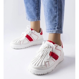 D/GMR Hvide og røde sneakers på Binet platformen