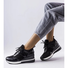D/GMR Sorte wedge sneakers fra Vincez