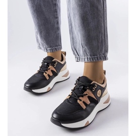 D/GMR Sort og guld sneakers Vinceza