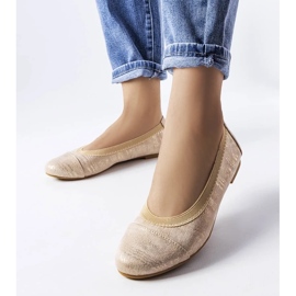 D/GMR Beige metallic ballerinaer fra Crummit