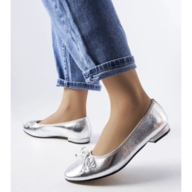D/GMR Sølv metallic ballerinaer med sløjfe fra Anmoore