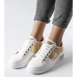 D/GMR Hvide sneakers med beige indlæg fra Deans