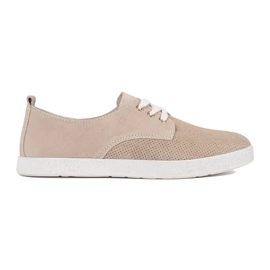 Goodin Beige Openwork sneakers lavet af naturligt læder