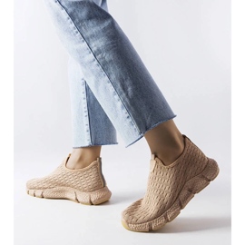 D/GMR Beige sports slip-on sneakers fra Obenor