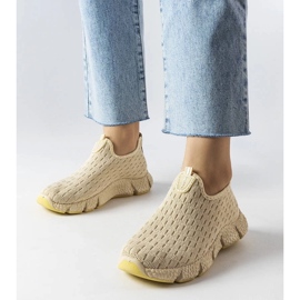 D/GMR Lys beige sports slip-on sneakers fra Obenor